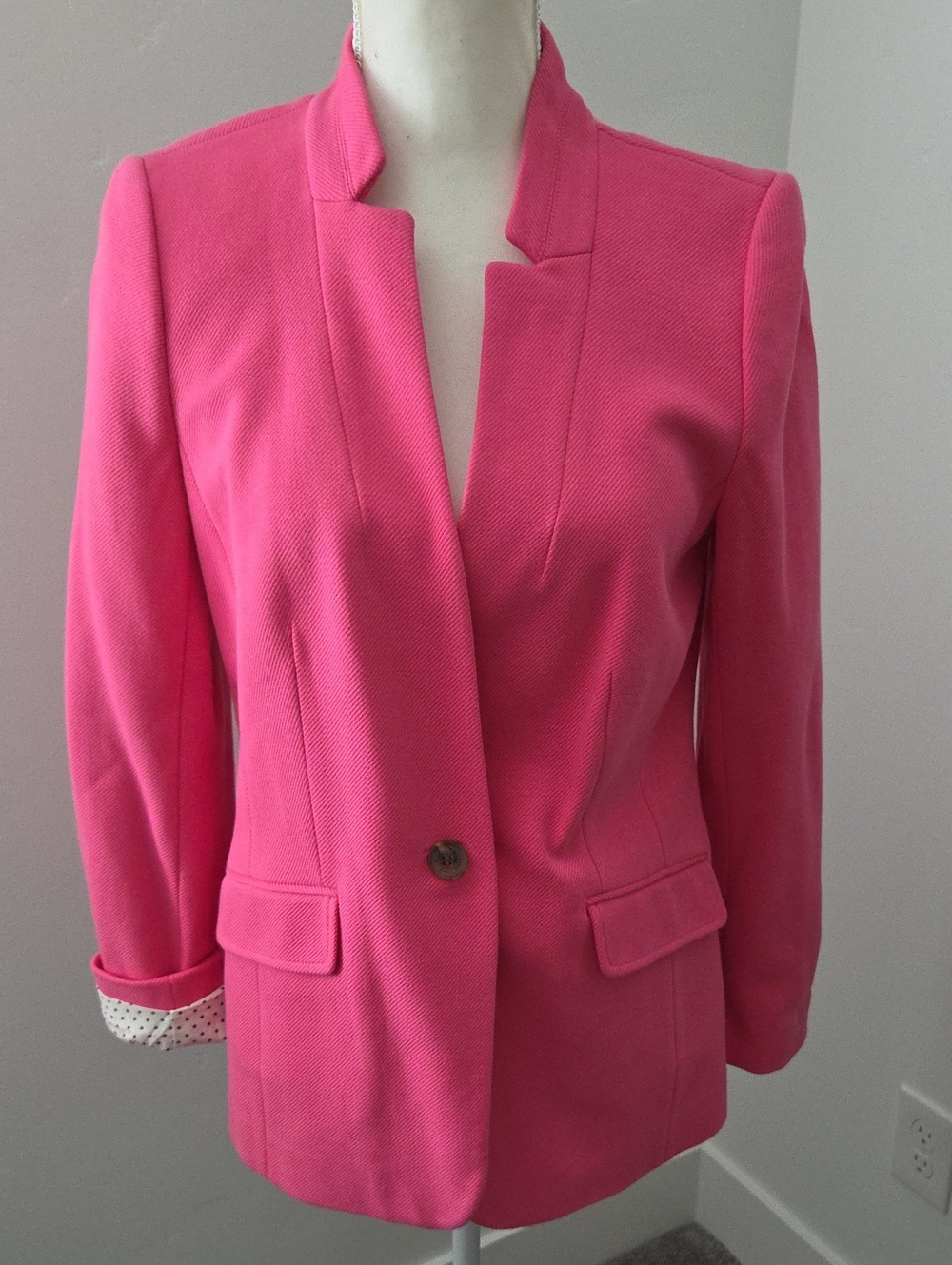 Talbots Vibrant Pink Single-Button Blazer